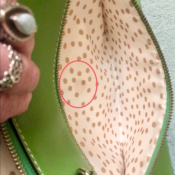 Vintage Kate Spade New York Wellesley Rachelle Apple Green Leather Satchel Large - Picture 12 of 13